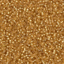 Miyuki rocailles Perlen 15/0 - Matted silver lined dark gold 15-4F